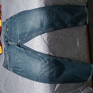 Men's dark blue, blue jeans  with a fleece like liner